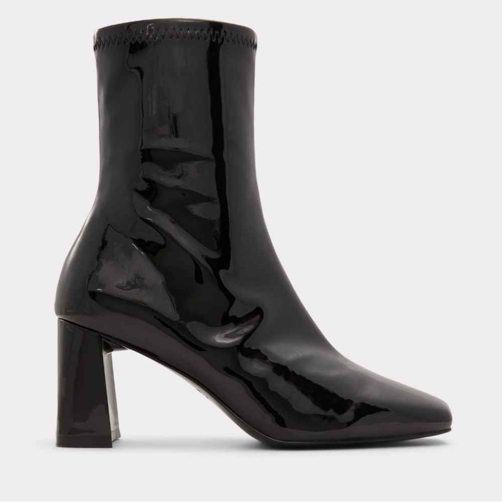 Patent leather booties